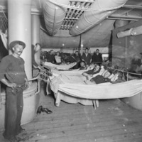 Hammocks on Deck, USS Brooklyn