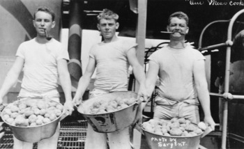 Mess Cooks On Board USS Rhode Island