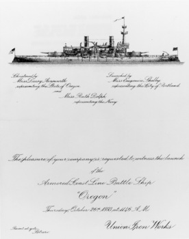 USS Oregon - Invitation to Launching