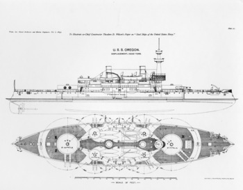 USS Oregon: Plan and Elevation