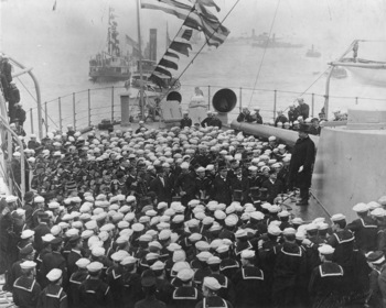 President Theodore Roosevelt Addresses Crew of USS Connecticut, 1909